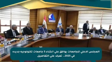 المجلس الأعلى للجامعات يوافق على إنشاء 5 جامعات تكنولوجية جديدة في 2025.. تعرف على التفاصيل